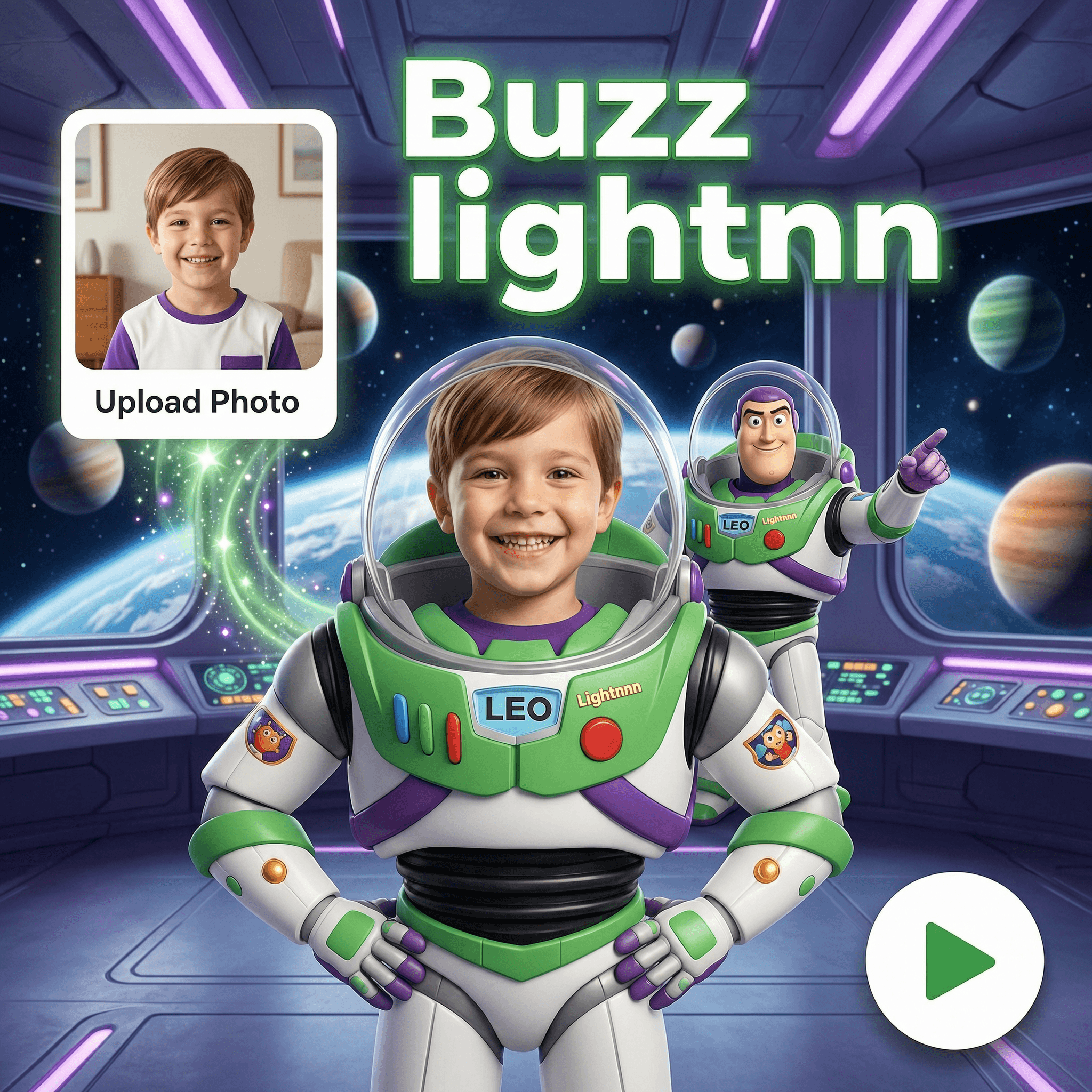 Buzz Lightyear Space Mission personalized video theme preview
