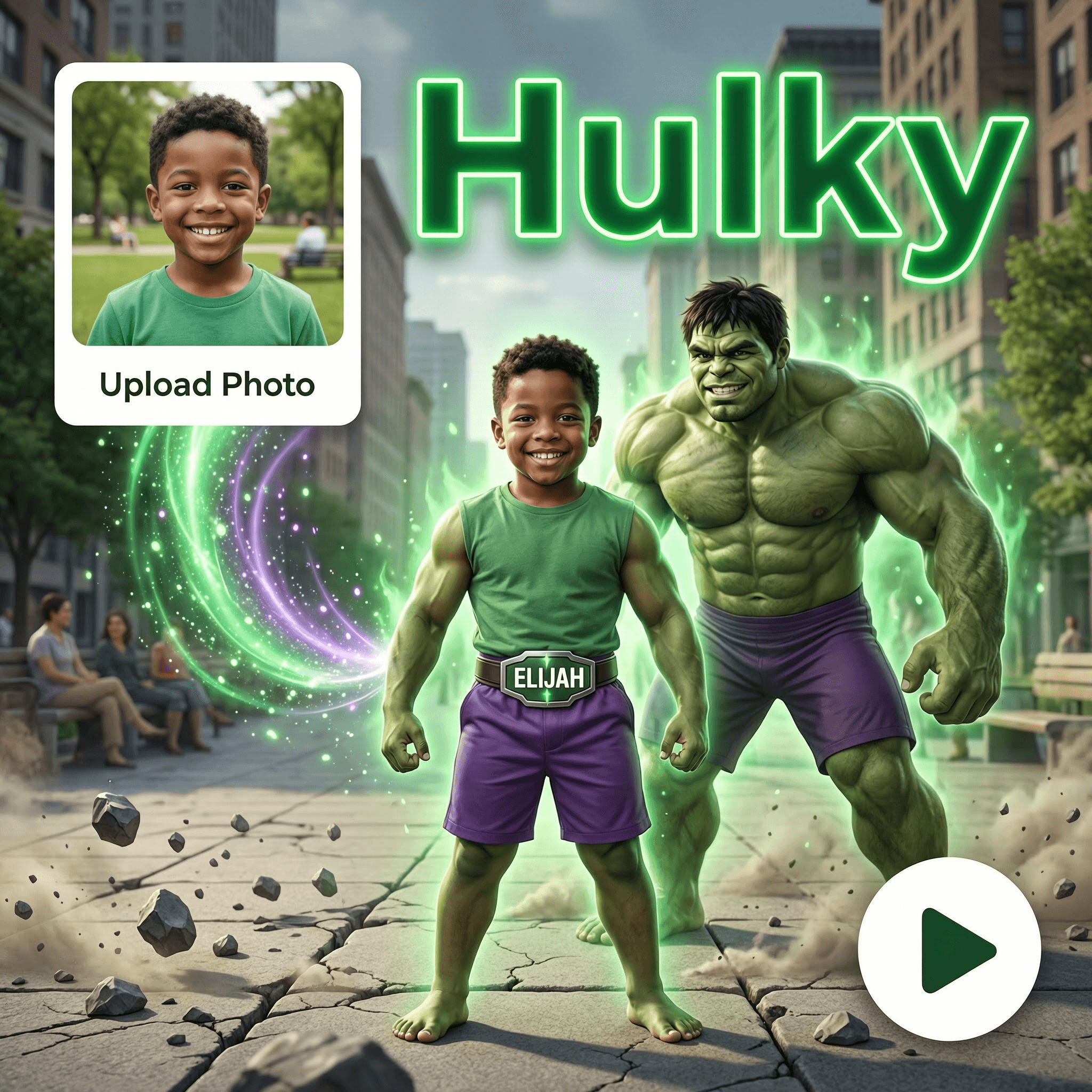 Hulk Super Smash Adventure personalized video theme preview