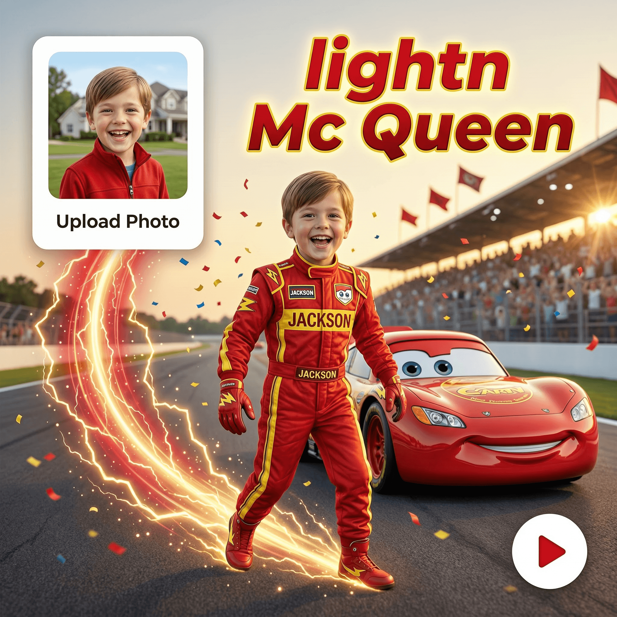 Lightning Mcqueen Racing Adventure personalized video theme preview