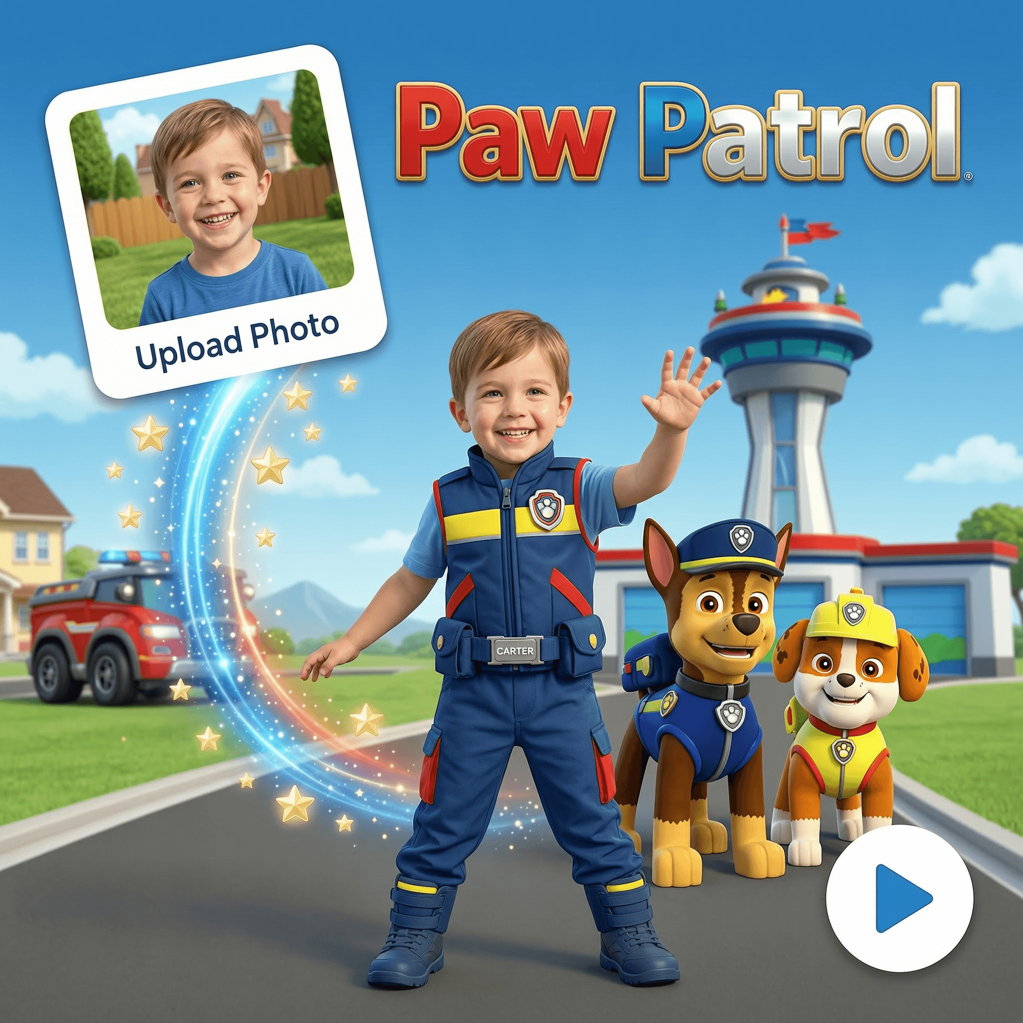 Paw Patrol Rescue Mission personalized video theme preview