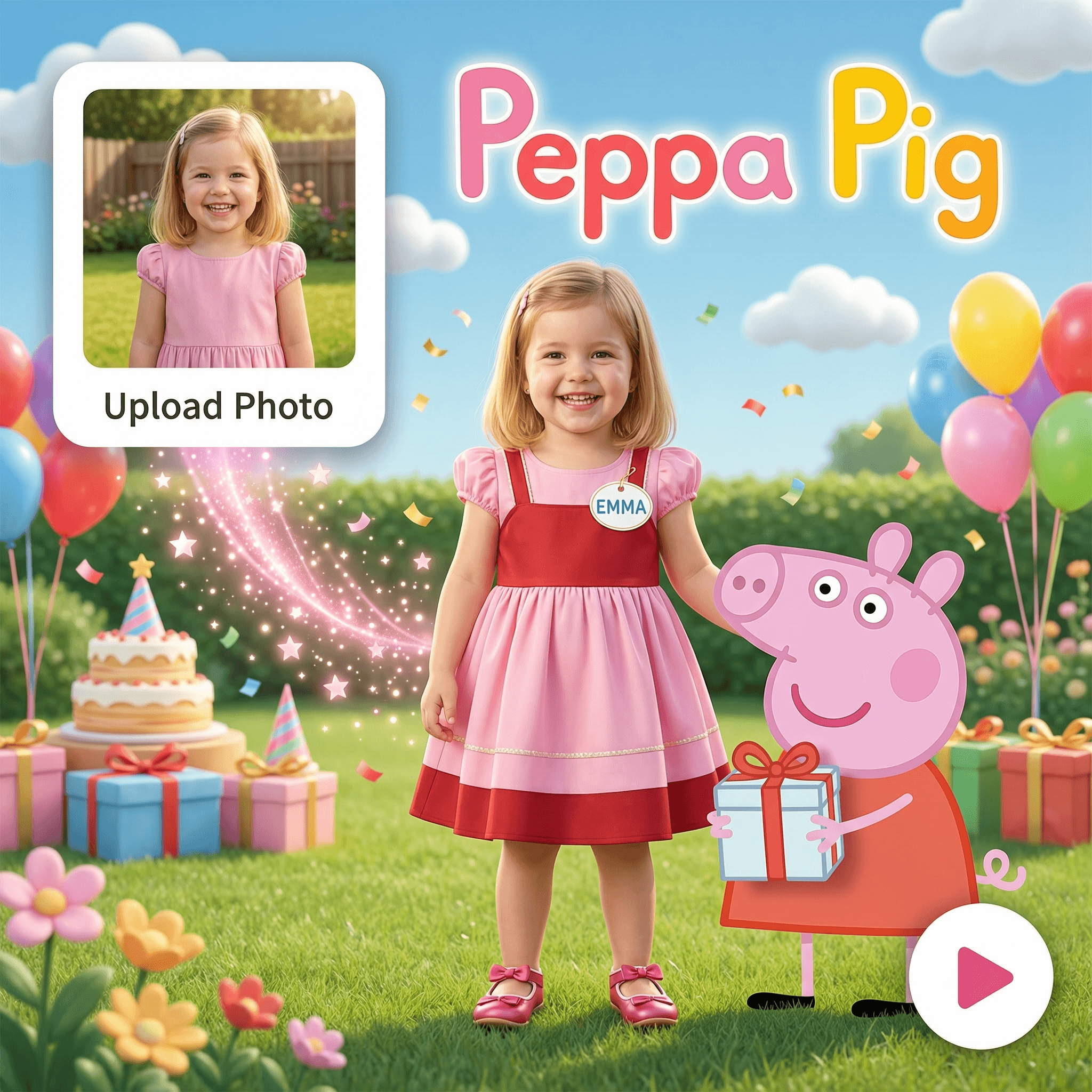 Peppa Pig Party Adventure personalized video theme preview