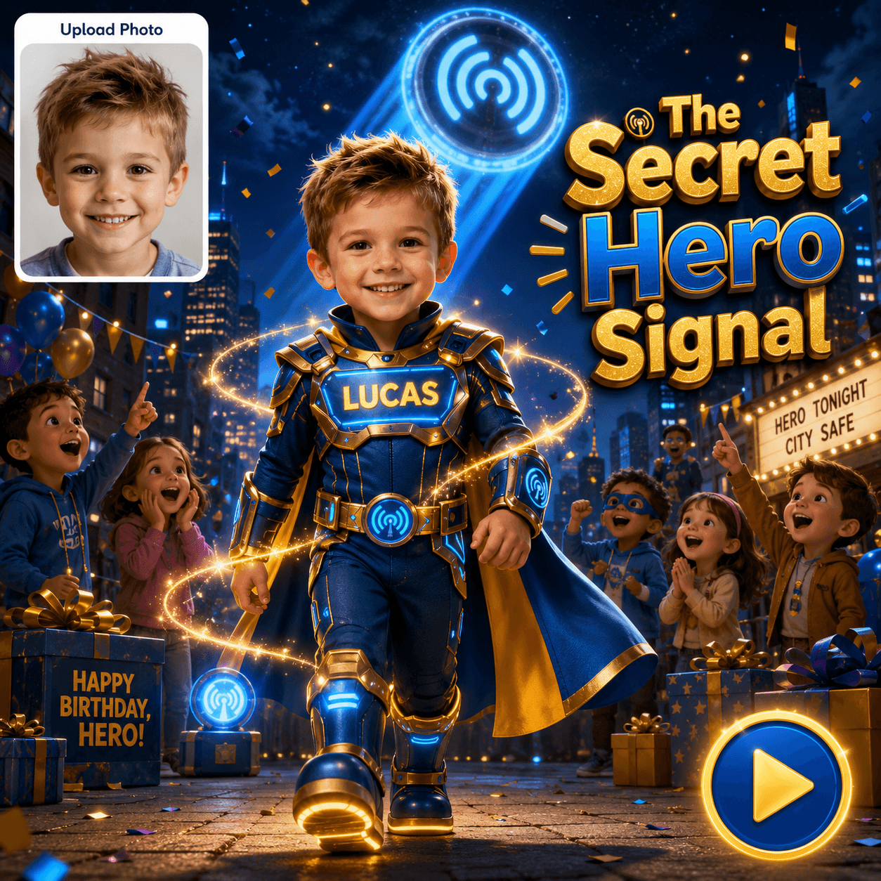 The Secret Hero Signal personalized video theme preview
